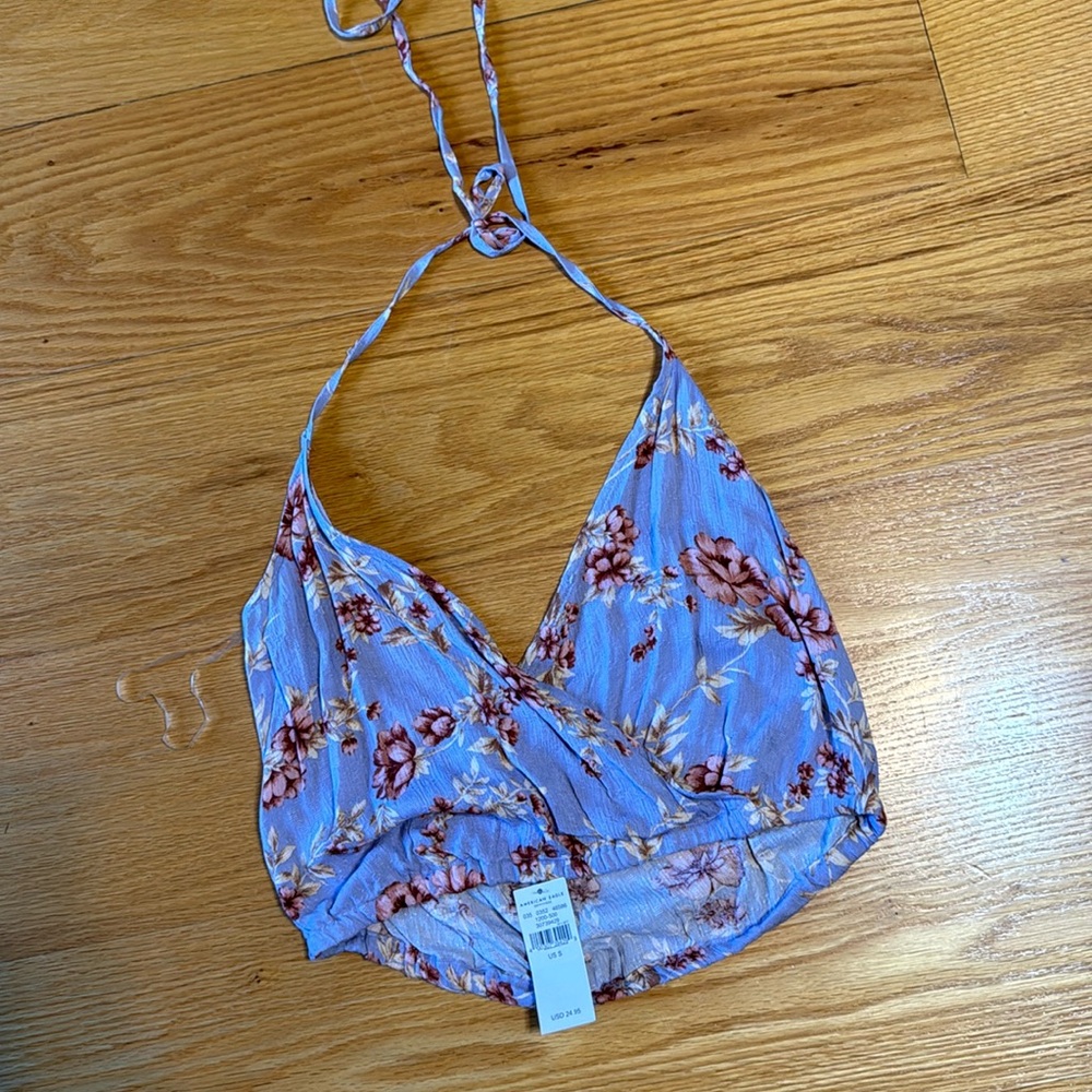 Cropped flower halter top from American eagle